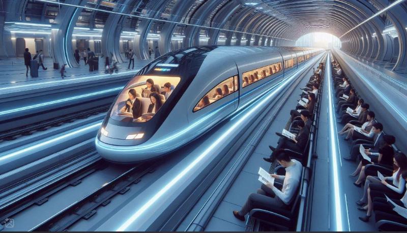 Tàu Maglev sử dụng nam châm siêu dẫn lơ lửng trên đường ray không ma sát